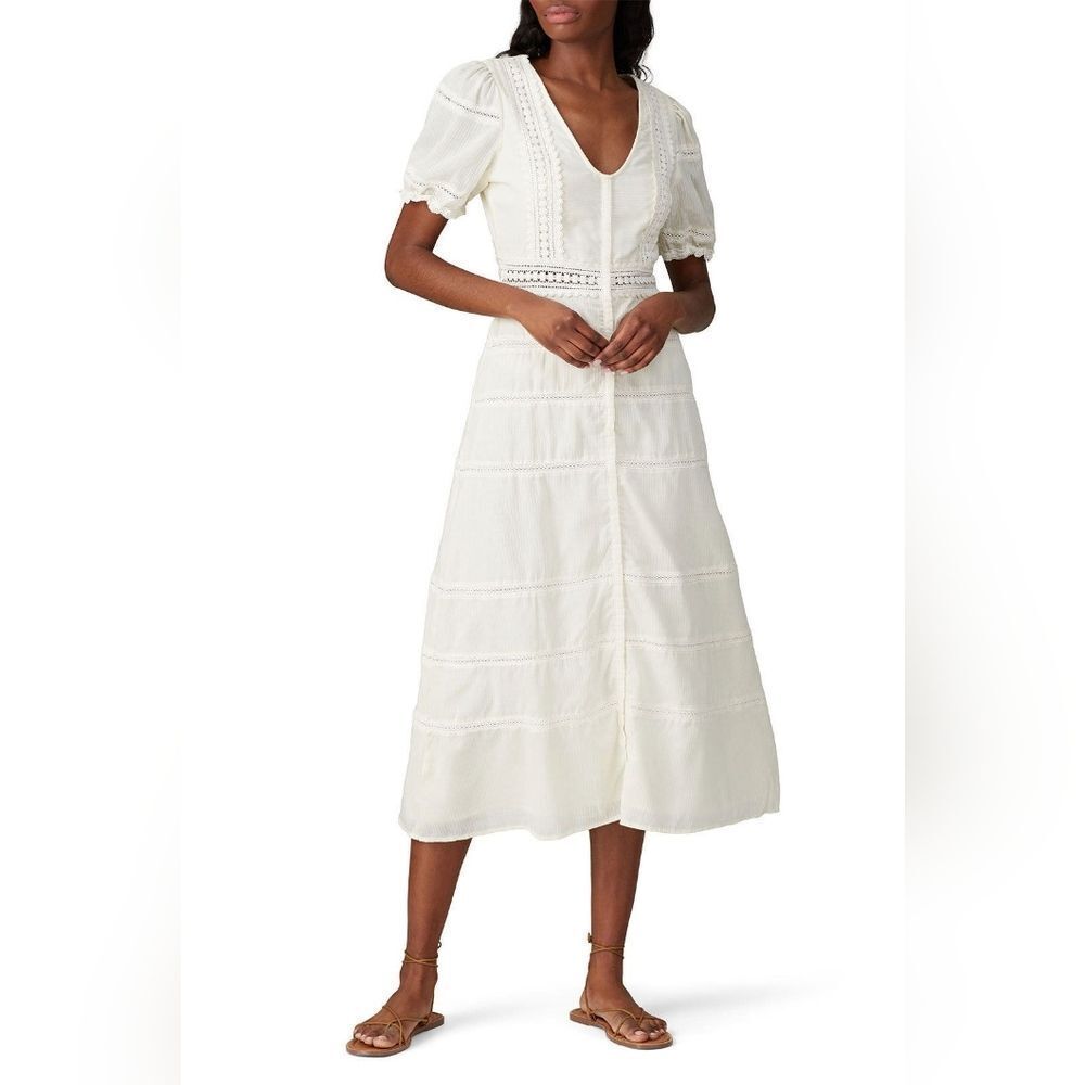 Sweet Baby Jamie Ivory Lace Midi Dress RENT THE RUNWAY - Picture 2 of 8